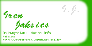 iren jaksics business card